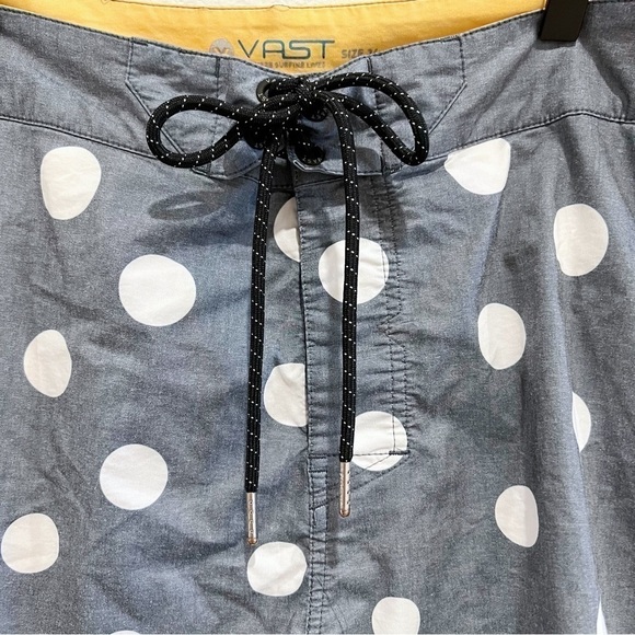 VAST Polka Dots Drawstring Swim Trunks Size 36 - Picture 3 of 11